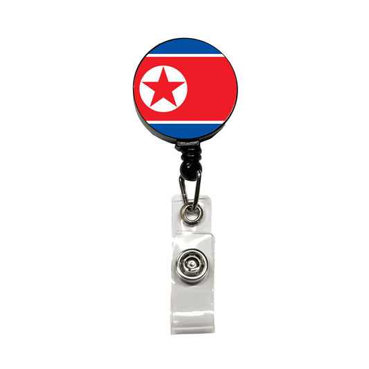 Korea (the Democratic People's Republic of) Country Flag Retractable ID Key Card Name Tag Badge Holder with Clip