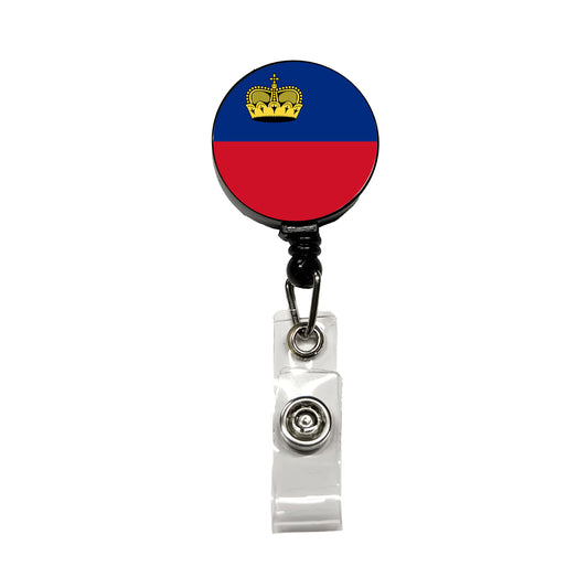 Liechtenstein Country Flag Retractable ID Key Card Name Tag Badge Holder with Clip