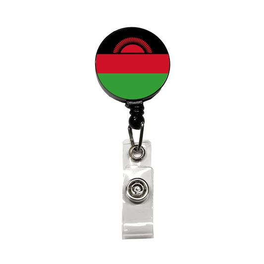 Malawi Country Flag Retractable ID Key Card Name Tag Badge Holder with Clip