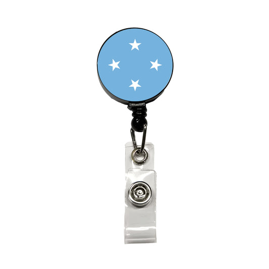 Micronesia Country Flag Retractable ID Key Card Name Tag Badge Holder with Clip
