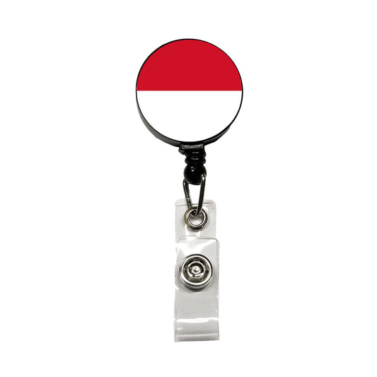 Monaco Country Flag Retractable ID Key Card Name Tag Badge Holder with Clip