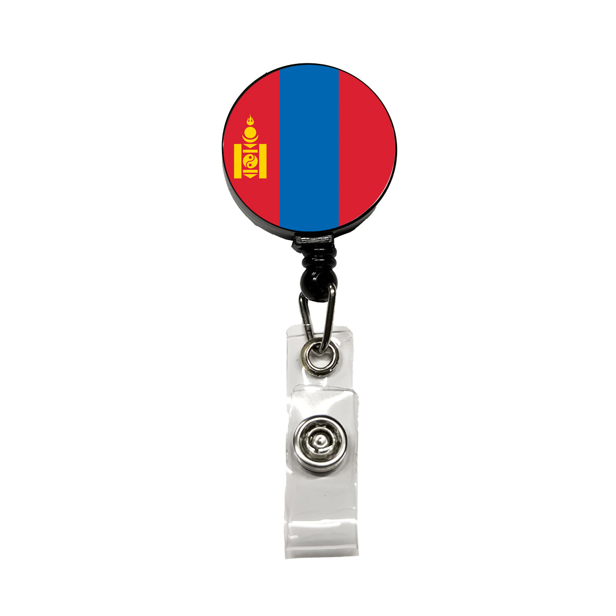 Mongolia Country Flag Retractable ID Key Card Name Tag Badge Holder with Clip