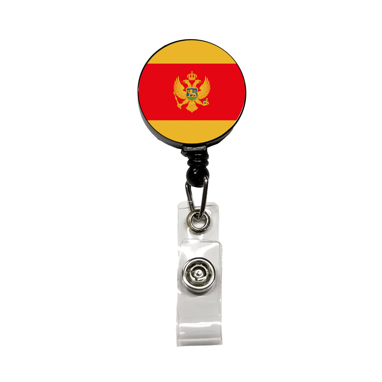 Montenegro Country Flag Retractable ID Key Card Name Tag Badge Holder with Clip