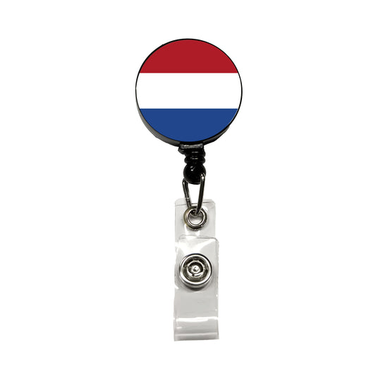 Netherlands (the) Country Flag Retractable ID Key Card Name Tag Badge Holder with Clip