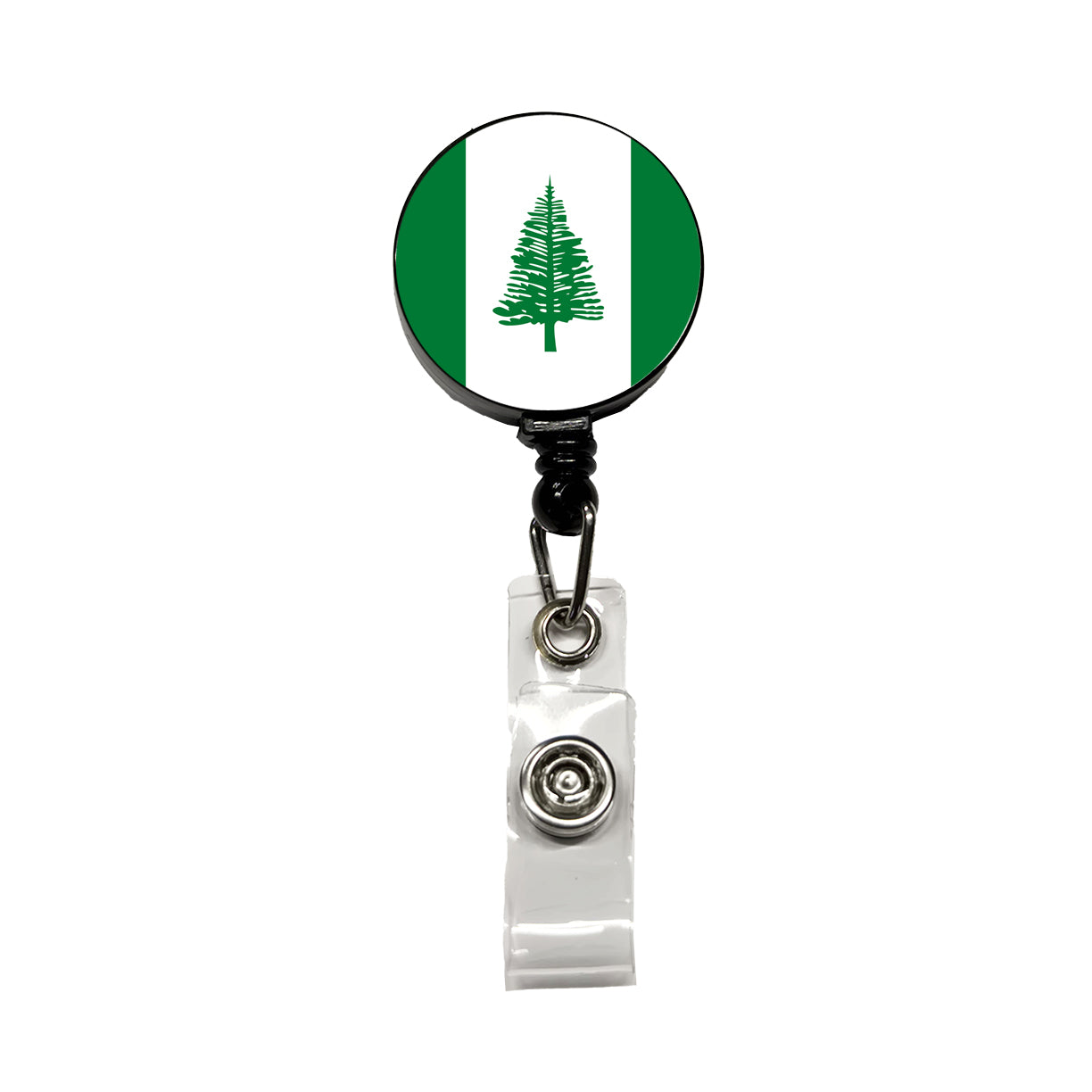 Norfolk Island Country Flag Retractable ID Key Card Name Tag Badge Holder with Clip