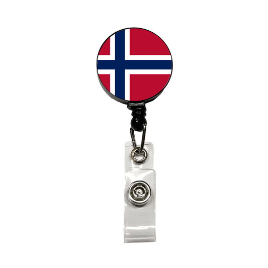 Norway Country Flag Retractable ID Key Card Name Tag Badge Holder with Clip