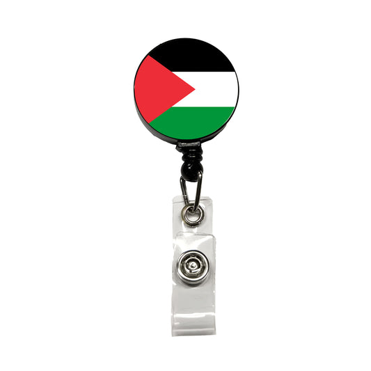 Palestine, State of Country Flag Retractable ID Key Card Name Tag Badge Holder with Clip
