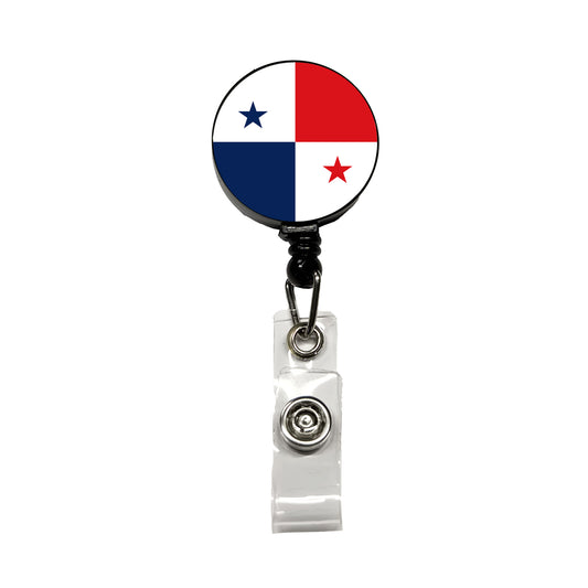 Panama Country Flag Retractable ID Key Card Name Tag Badge Holder with Clip