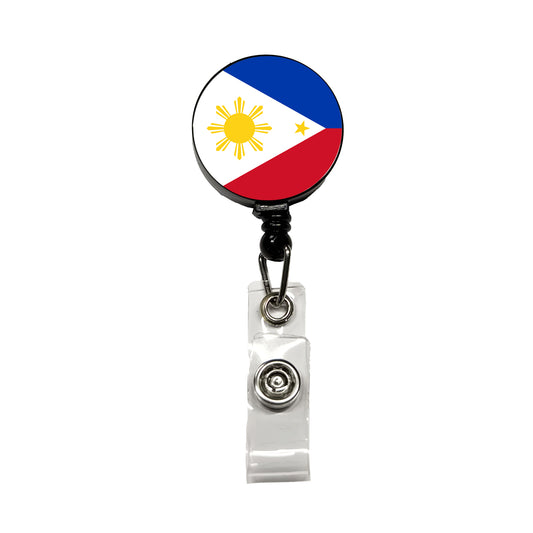 Philippines Country Flag Retractable ID Key Card Name Tag Badge Holder with Clip