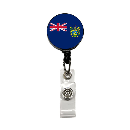 Pitcairn Country Flag Retractable ID Key Card Name Tag Badge Holder with Clip