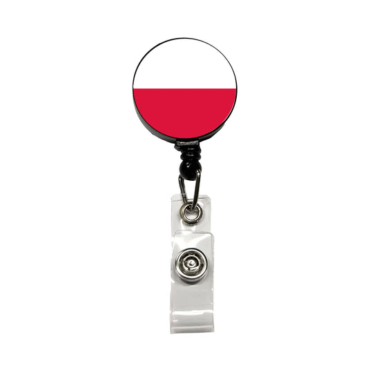 Poland Country Flag Retractable ID Key Card Name Tag Badge Holder with Clip