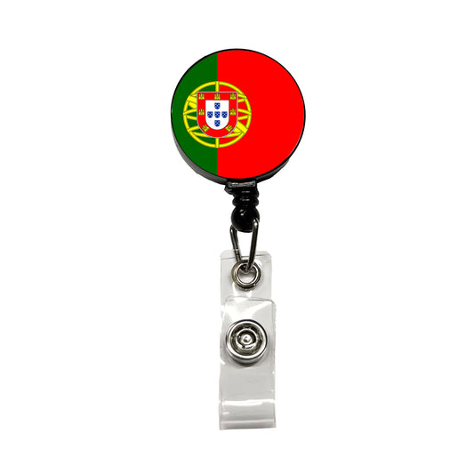 Portugal Country Flag Retractable ID Key Card Name Tag Badge Holder with Clip