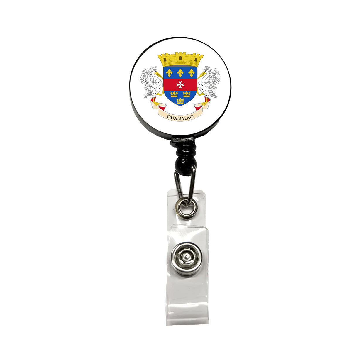 Saint Barthélemy Country Flag Retractable ID Key Card Name Tag Badge Holder with Clip