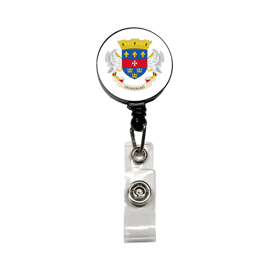 Saint Barthélemy Country Flag Retractable ID Key Card Name Tag Badge Holder with Clip