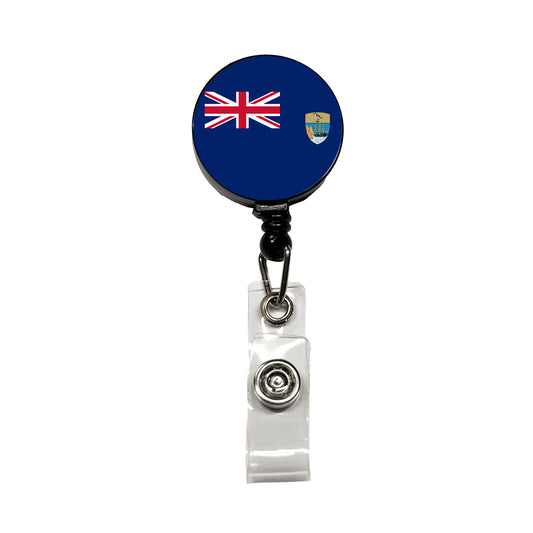 Saint Helena, Ascension and Tristan da Cunha Country Flag Retractable ID Key Card Name Tag Badge Holder with Clip