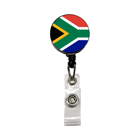 South Africa Country Flag Retractable ID Key Card Name Tag Badge Holder with Clip