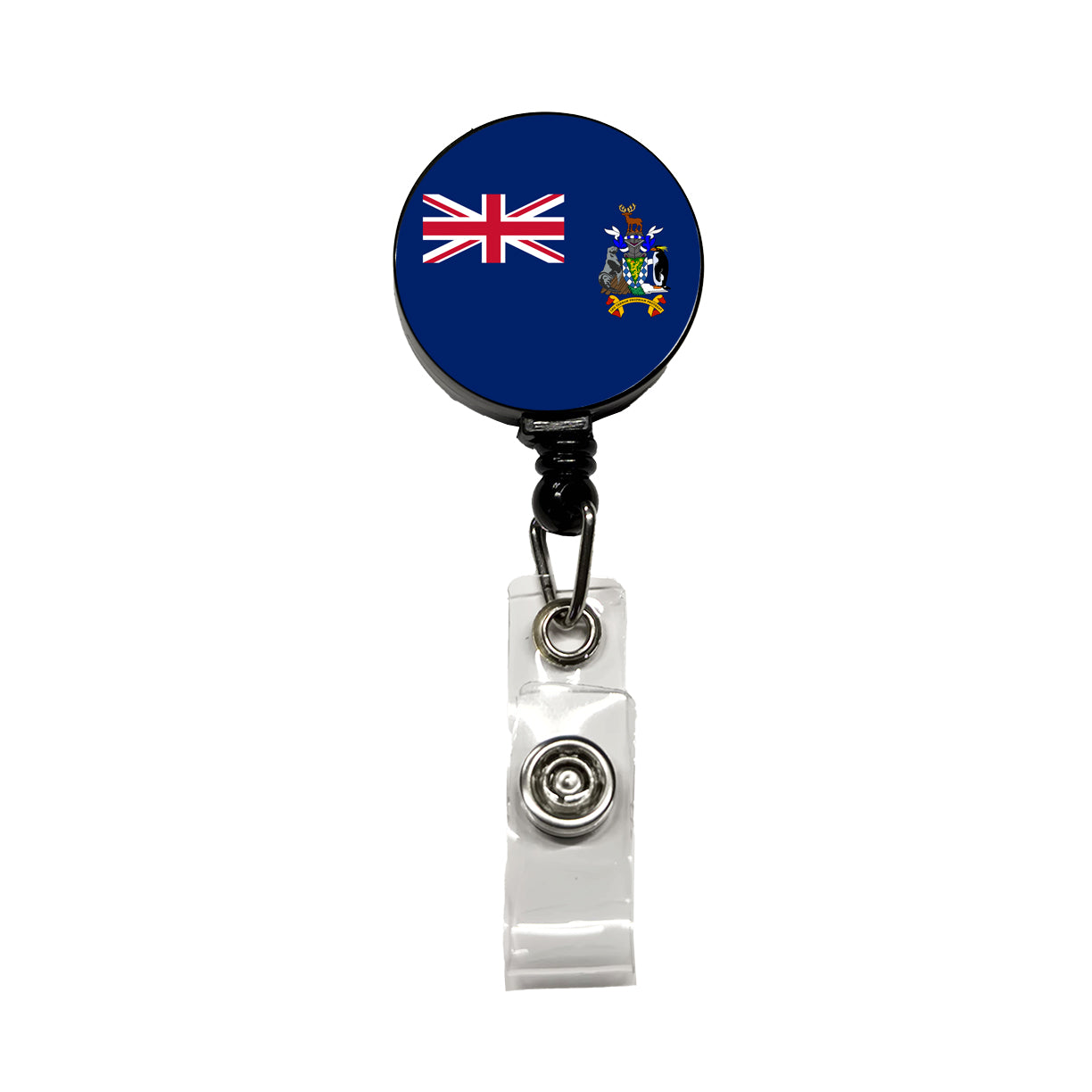 South Georgia and the South Sandwich Islands Country Flag Retractable ID Key Card Name Tag Badge Holder with Clip