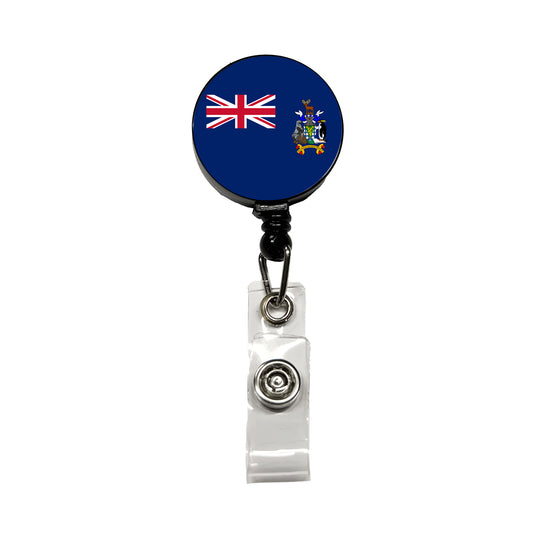 South Georgia and the South Sandwich Islands Country Flag Retractable ID Key Card Name Tag Badge Holder with Clip