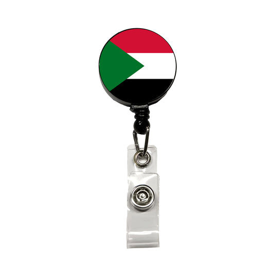 Sudan (the) Country Flag Retractable ID Key Card Name Tag Badge Holder with Clip