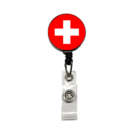 Switzerland Country Flag Retractable ID Key Card Name Tag Badge Holder with Clip