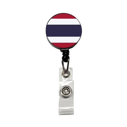 Thailand Country Flag Retractable ID Key Card Name Tag Badge Holder with Clip