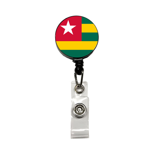 Togo Country Flag Retractable ID Key Card Name Tag Badge Holder with Clip