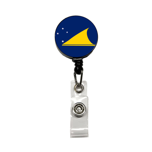 Tokelau Country Flag Retractable ID Key Card Name Tag Badge Holder with Clip