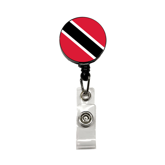 Trinidad and Tobago Country Flag Retractable ID Key Card Name Tag Badge Holder with Clip