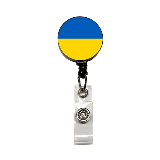 Ukraine Country Flag Retractable ID Key Card Name Tag Badge Holder with Clip