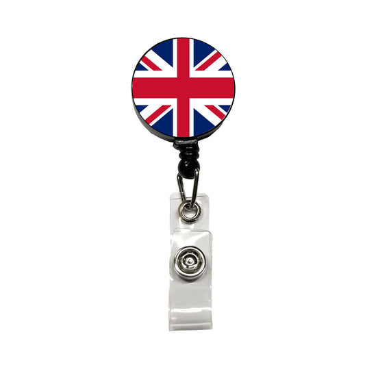 United Kingdom of Great Britain and Northern Ireland Country Flag Retractable ID Key Card Name Tag Badge Holder with Clip
