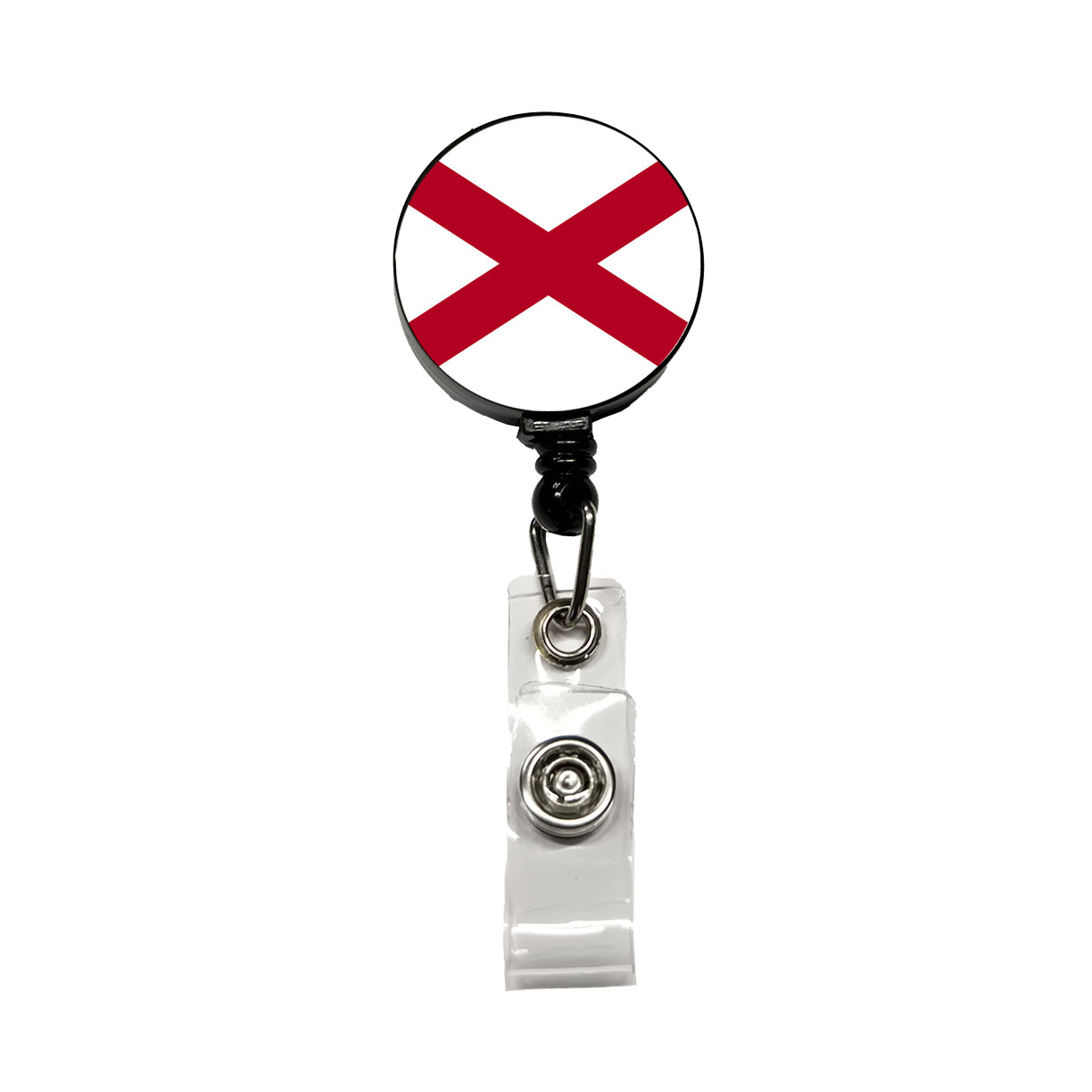 Alabama AL State Flag Retractable ID Key Card Name Tag Badge Holder with Clip