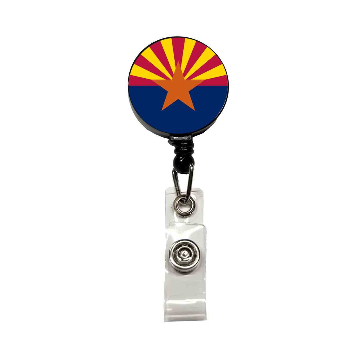 Arizona AZ State Flag Retractable ID Key Card Name Tag Badge Holder with Clip