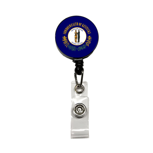 Kentucky KY State Flag Retractable ID Key Card Name Tag Badge Holder with Clip
