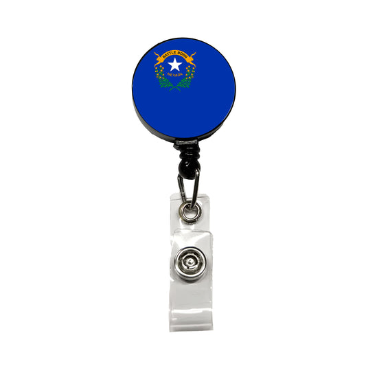 Nevada NV State Flag Retractable ID Key Card Name Tag Badge Holder with Clip