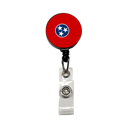 Tennessee TN State Flag Retractable ID Key Card Name Tag Badge Holder with Clip