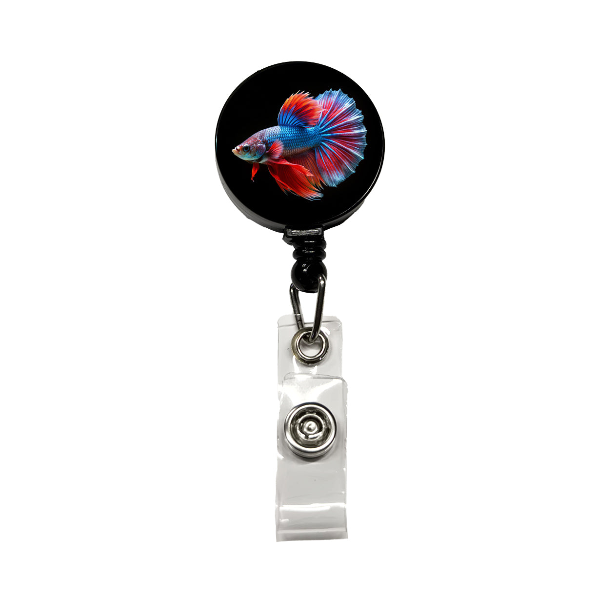 Betta Siamese Fighting Fish Retractable ID Key Card Name Tag Badge Holder with Clip