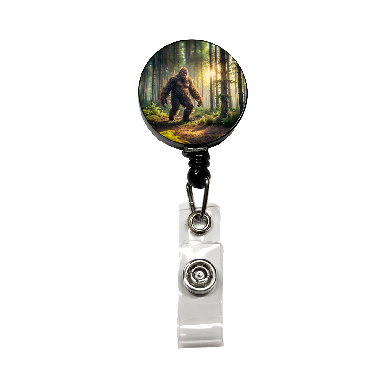 Big Foot Strolling Through The Forest Retractable ID Key Card Name Tag Badge Holder with Clip