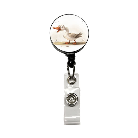 Funny Silly Goose Retractable ID Key Card Name Tag Badge Holder with Clip