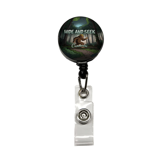 Hide And Seek Champion Big Foot With Crown Retractable ID Key Card Name Tag Badge Holder with Clip