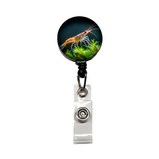 Shrimp Swimming Retractable ID Key Card Name Tag Badge Holder with Clip