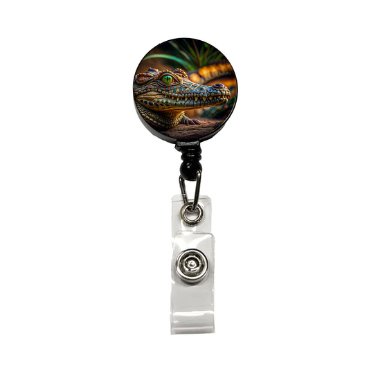 Stylish Colorful Alligator Head Retractable ID Key Card Name Tag Badge Holder with Clip