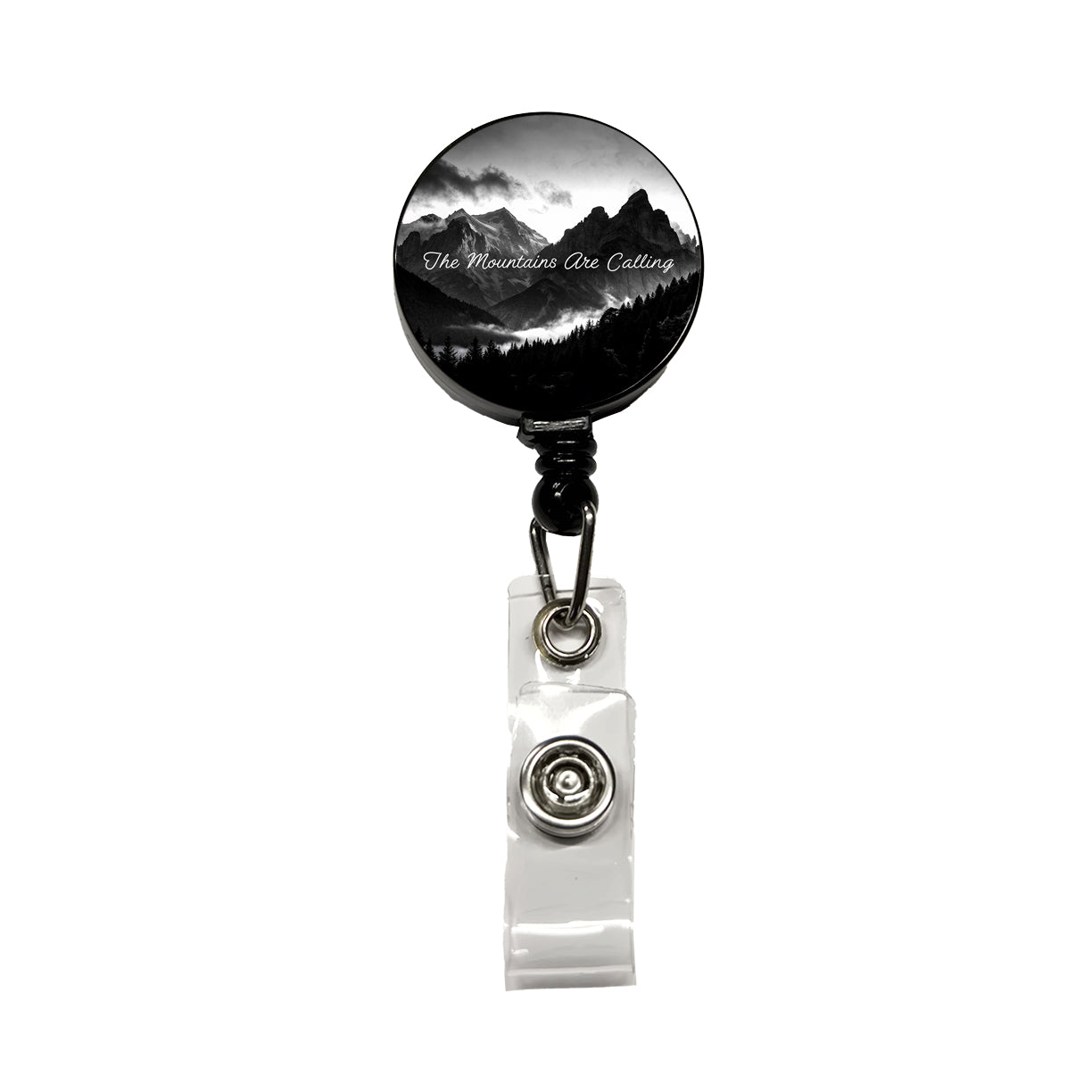 The Mountains Are Calling Adventure Awaits Retractable ID Key Card Name Tag Badge Holder with Clip