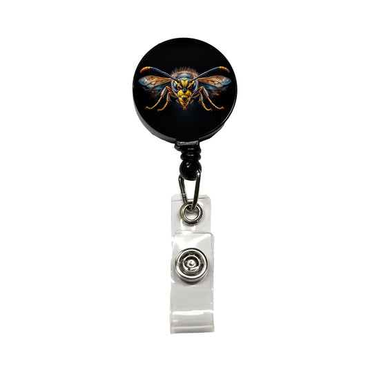 Angry Wasp Watercolor Retractable ID Key Card Name Tag Badge Holder with Clip