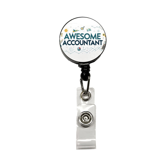 Awesome Accountant Inspirational Retractable ID Key Card Name Tag Badge Holder with Clip