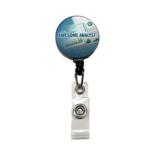Awesome Analyst Reporting Inspirational Retractable ID Key Card Name Tag Badge Holder with Clip