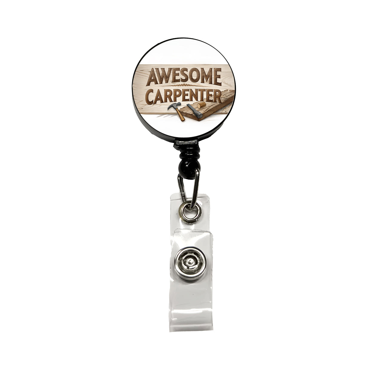 Awesome Carpenter Inspirational Retractable ID Key Card Name Tag Badge Holder with Clip