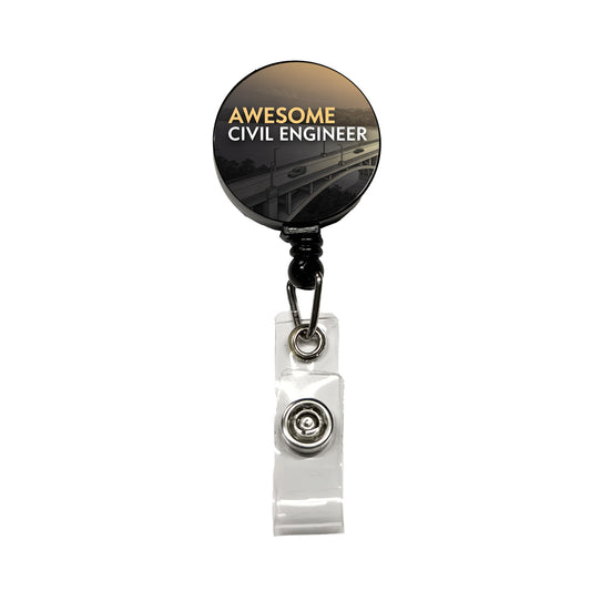 Awesome Civil Engineer Inspirational Retractable ID Key Card Name Tag Badge Holder with Clip