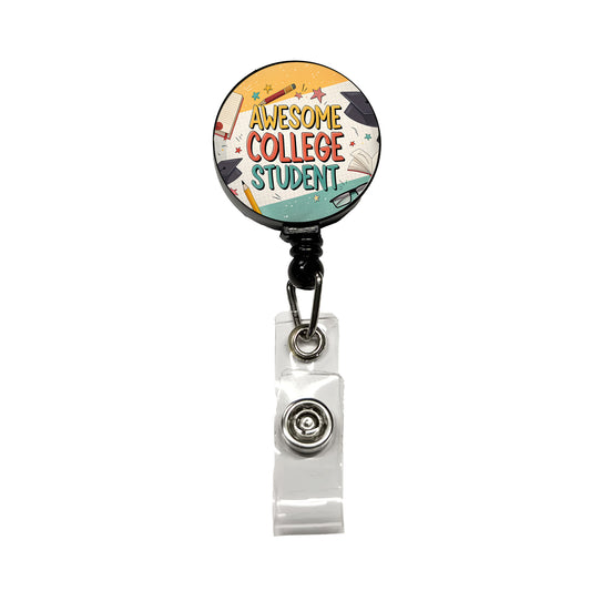 Awesome College Student Graduation Inspirational Retractable ID Key Card Name Tag Badge Holder with Clip
