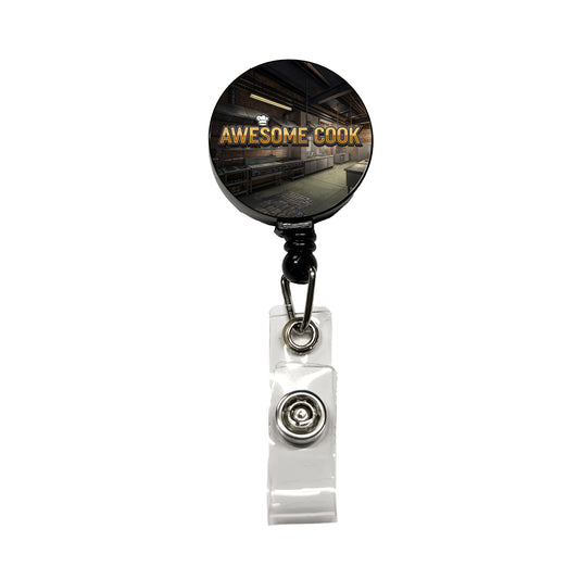 Awesome Cook Inspirational Industrial Kitchen Retractable ID Key Card Name Tag Badge Holder with Clip