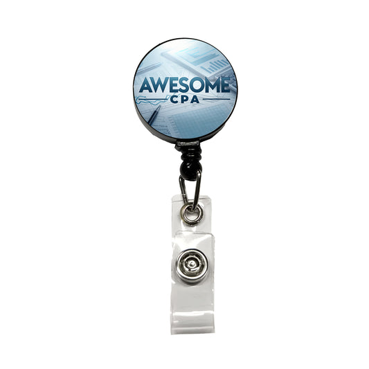 Awesome CPA Inspirational Retractable ID Key Card Name Tag Badge Holder with Clip